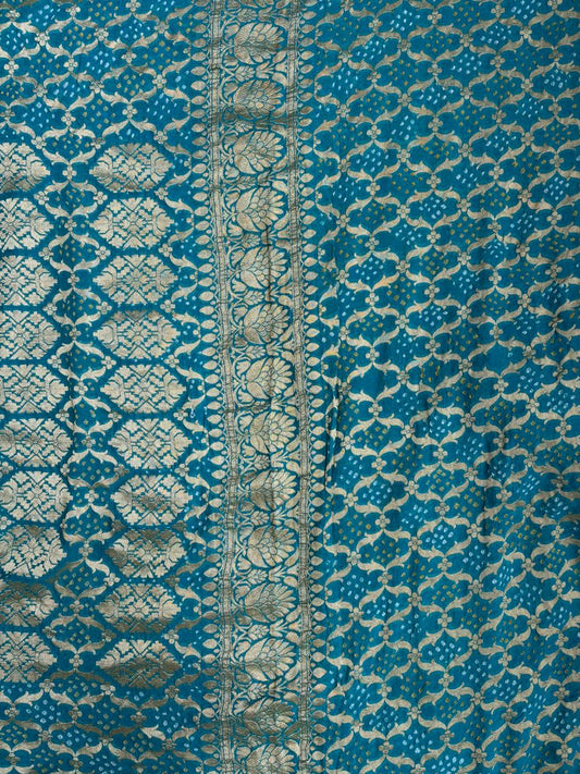 Blue Khaddi Georgette Banarasi saree