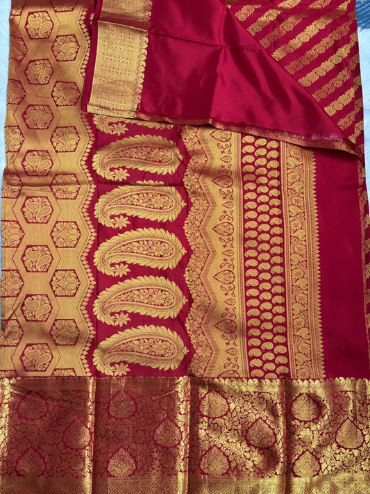 Maroon Pure Silk Saree