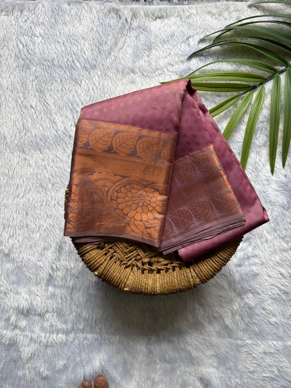 Onion Pink Semi-Silk Saree