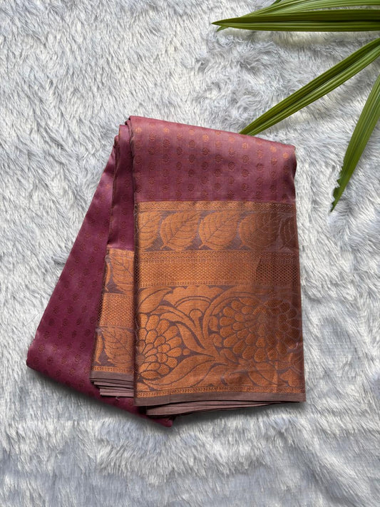 Onion Pink Semi-Silk Saree