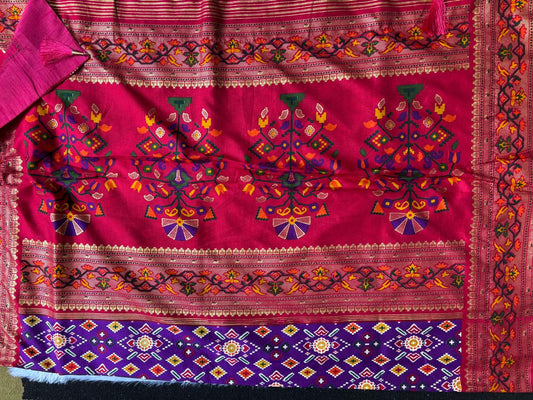 Purple and Red Combination Patola Saree