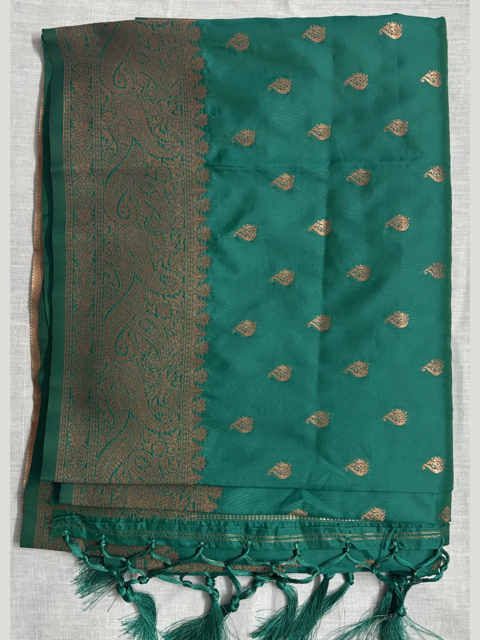 Teal Blue Semi Silk Saree