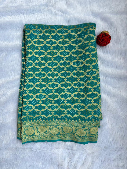 Blue Khaddi Georgette Banarasi saree