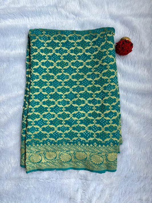 Blue Khaddi Georgette Banarasi saree
