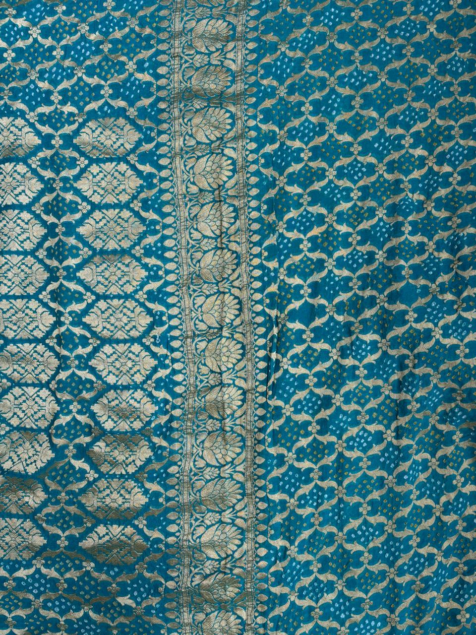 Blue Khaddi Georgette Banarasi saree