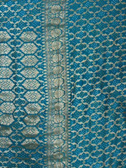 Blue Khaddi Georgette Banarasi saree
