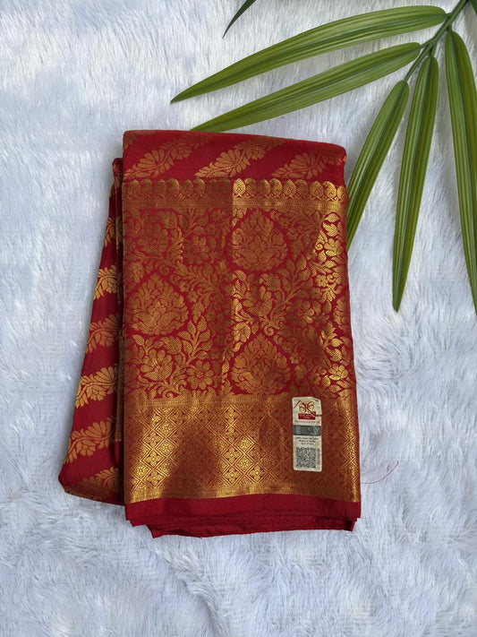 Maroon Pure Silk Saree