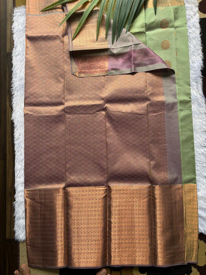 Olive Green Pure Silk Saree