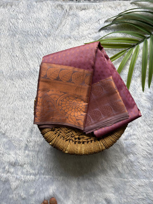 Onion Pink Semi-Silk Saree