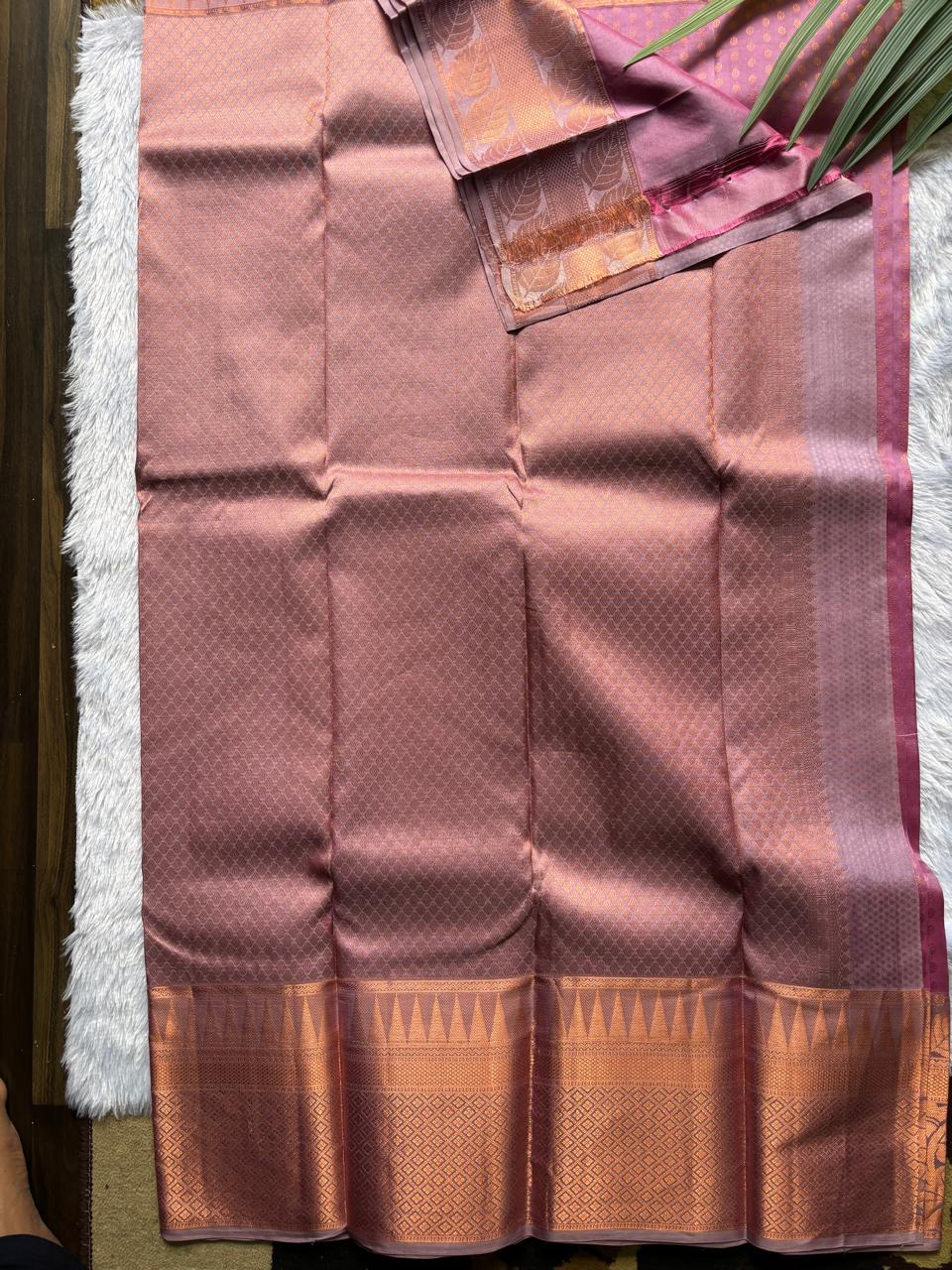 Onion Pink Semi-Silk Saree
