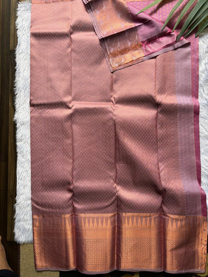 Onion Pink Semi-Silk Saree
